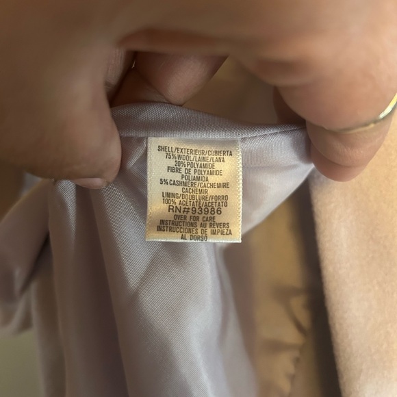 Casual Corner jacket - light purple button front wool blend satin lined pockets - Picture 7 of 9